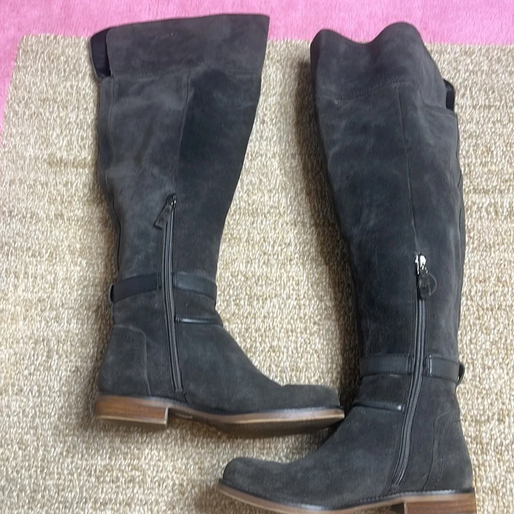 Franco Sarto over the knee gray side boots/ wide calf